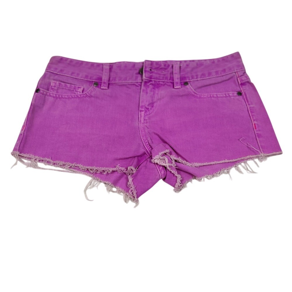 PINK Victoria's Secret Bright Purple Low Rise Denim Shorts Size 0